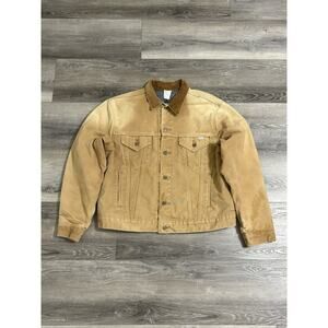 Vintage 80s Carhartt Trucker Style Collared Detroit Lined Jacket Sunfaded Men 48